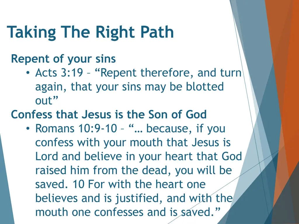 taking the right path 1