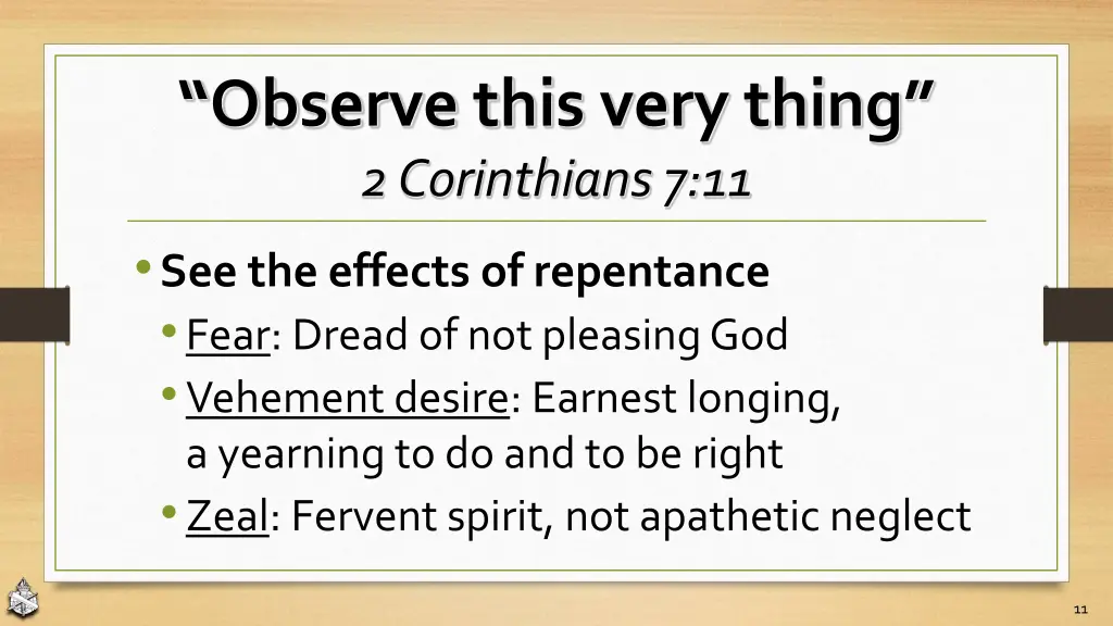 observe this very thing 2 corinthians 7 11 1