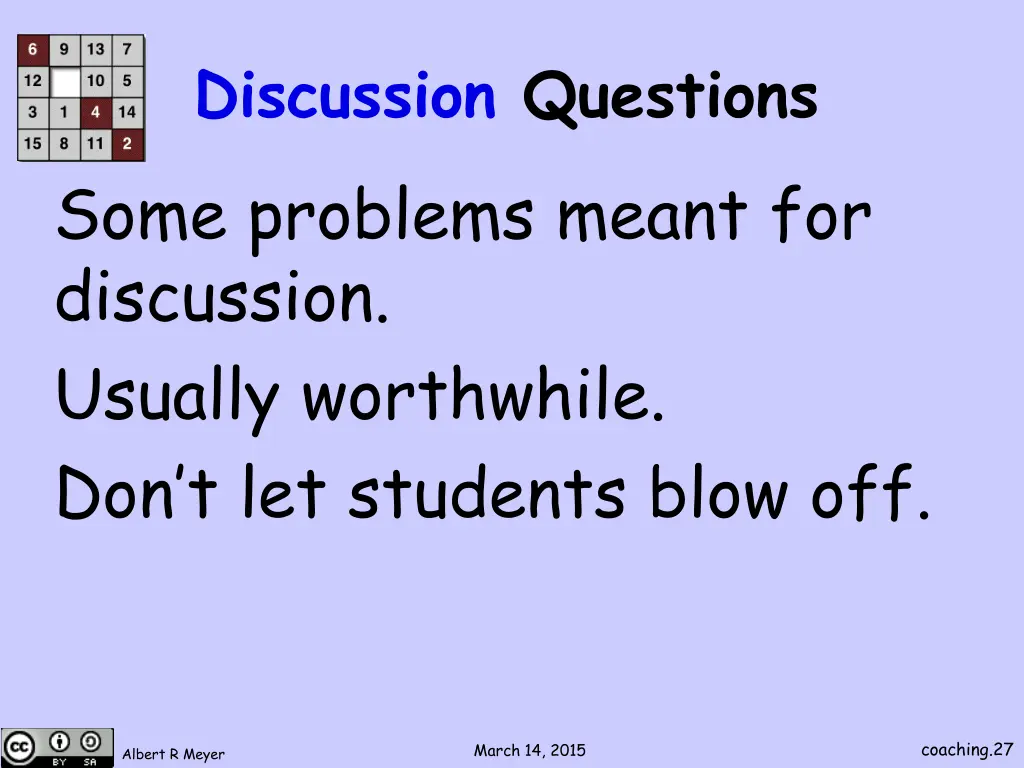 discussion questions some problems meant