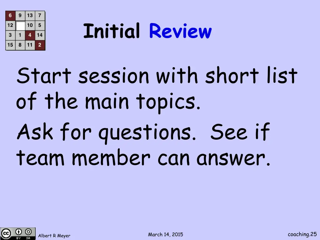 initial review
