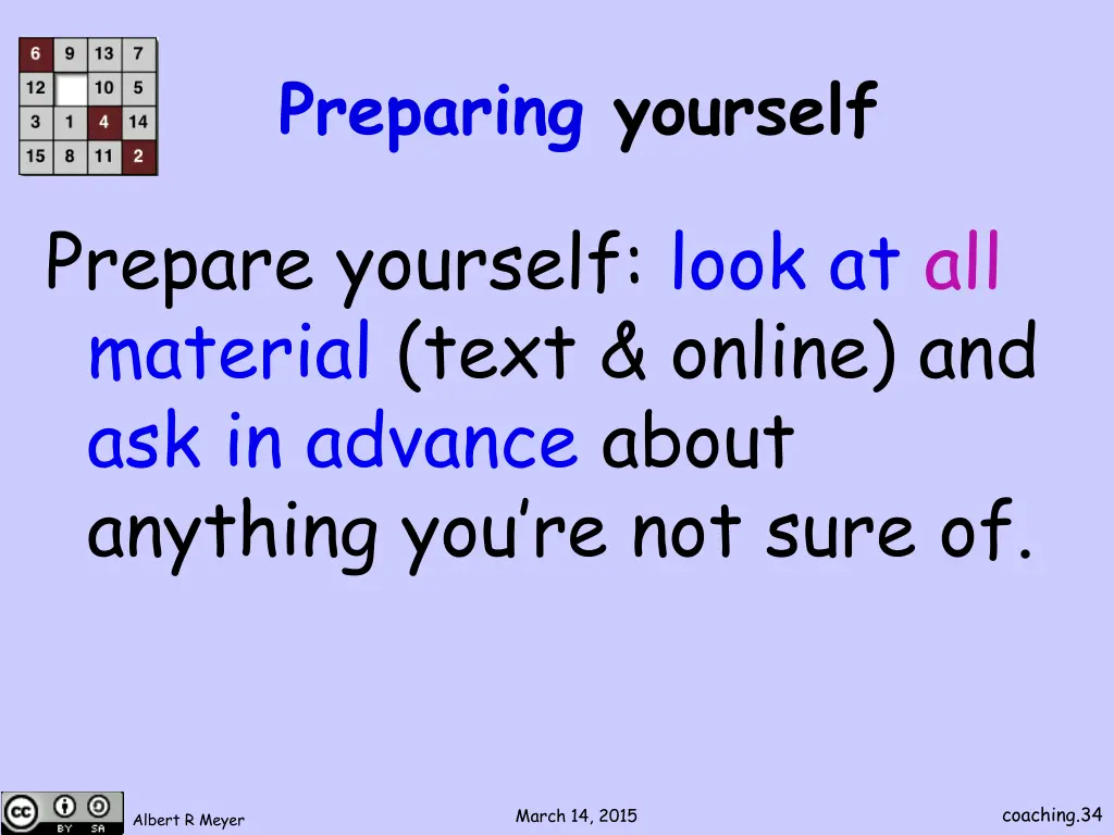 preparing yourself