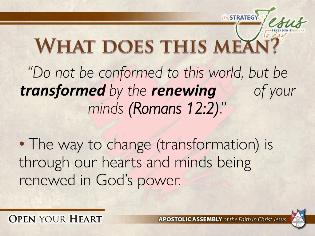do not be conformed to this world