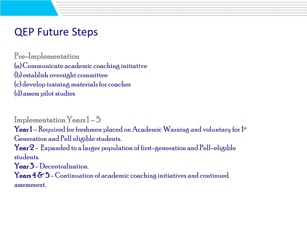 qep future steps