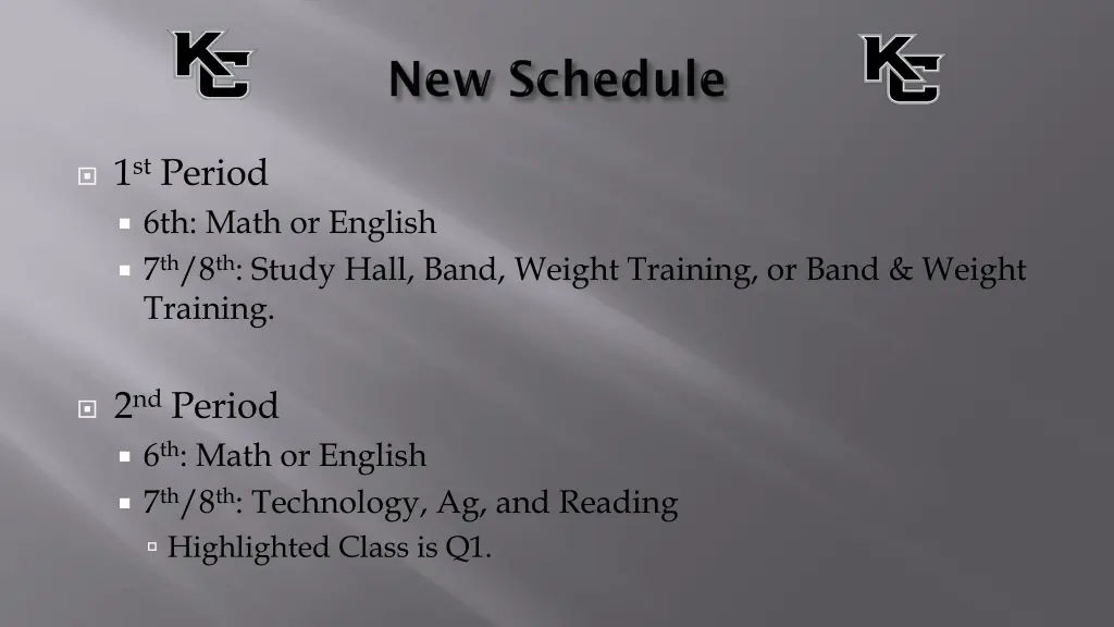1 st period 6th math or english 7 th 8 th study