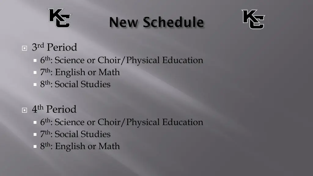 3 rd period 6 th science or choir physical