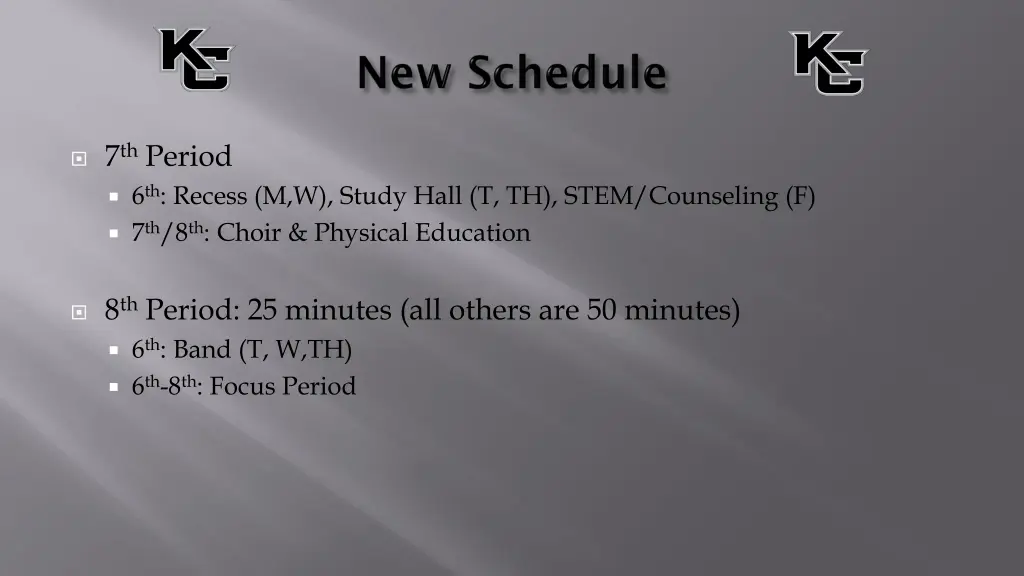 7 th period 6 th recess m w study hall t th stem