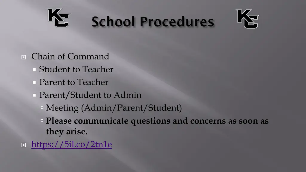 chain of command student to teacher parent