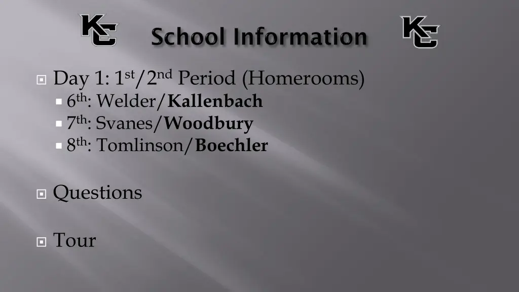 day 1 1 st 2 nd period homerooms 6 th welder