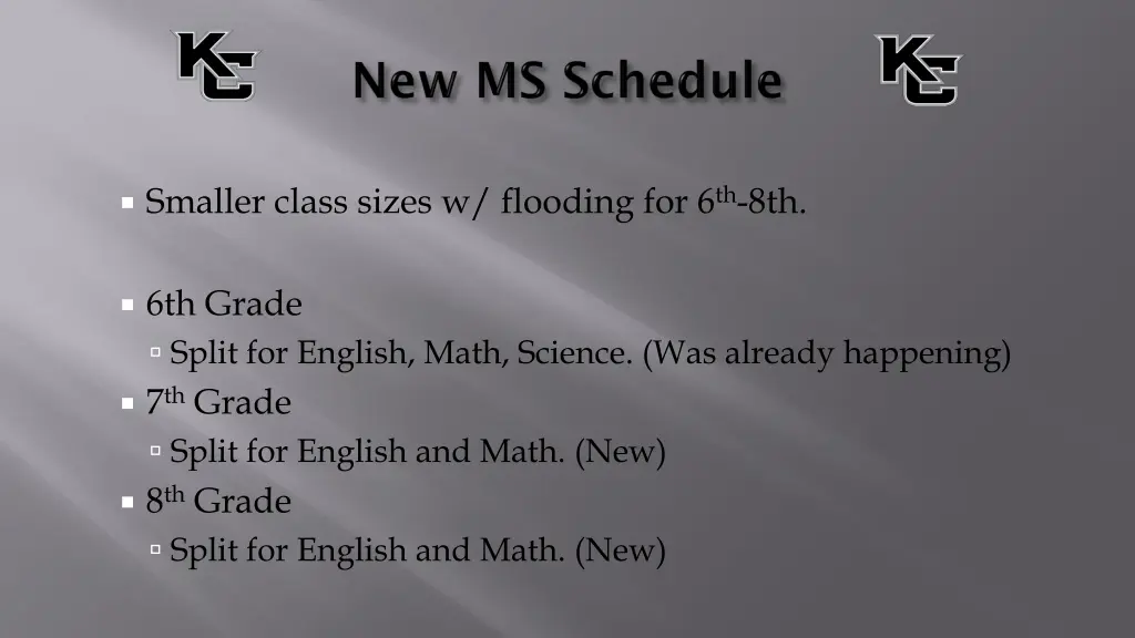 smaller class sizes w flooding for 6 th 8th