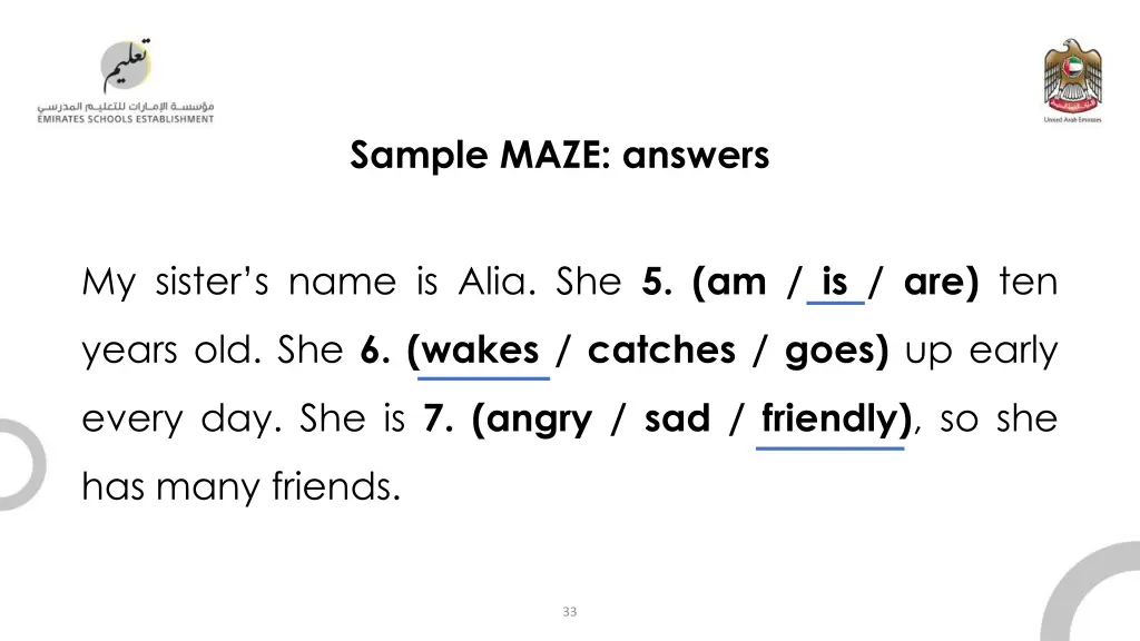 sample maze answers