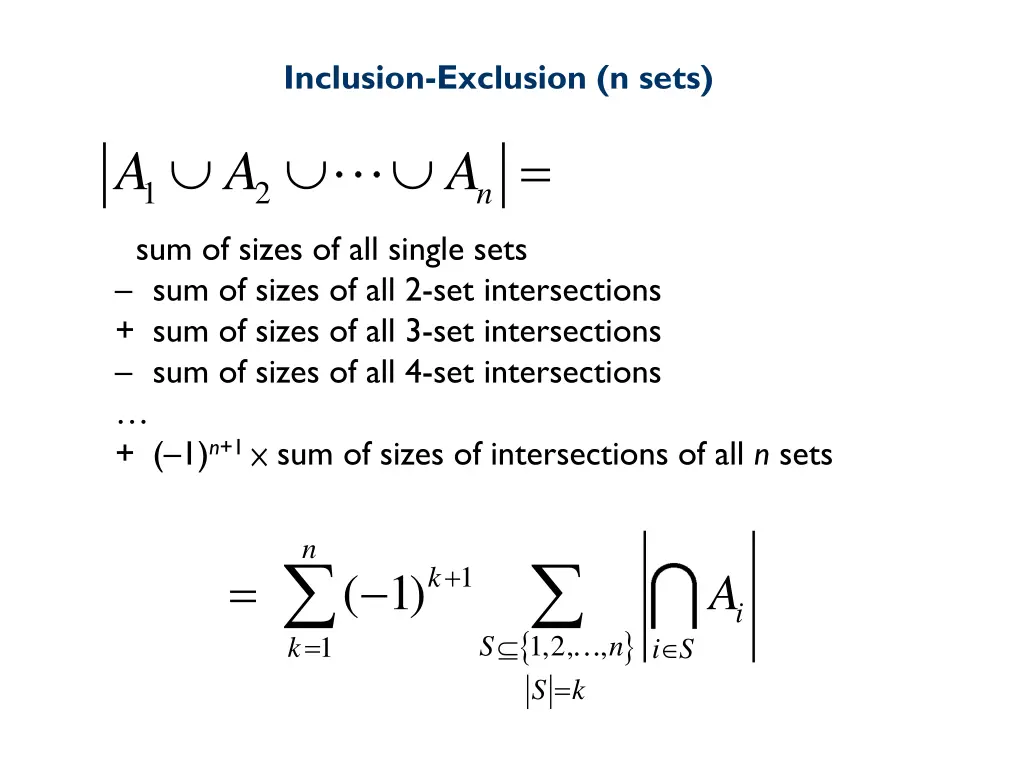 inclusion exclusion n sets 1