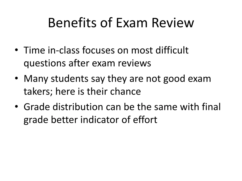 benefits of exam review