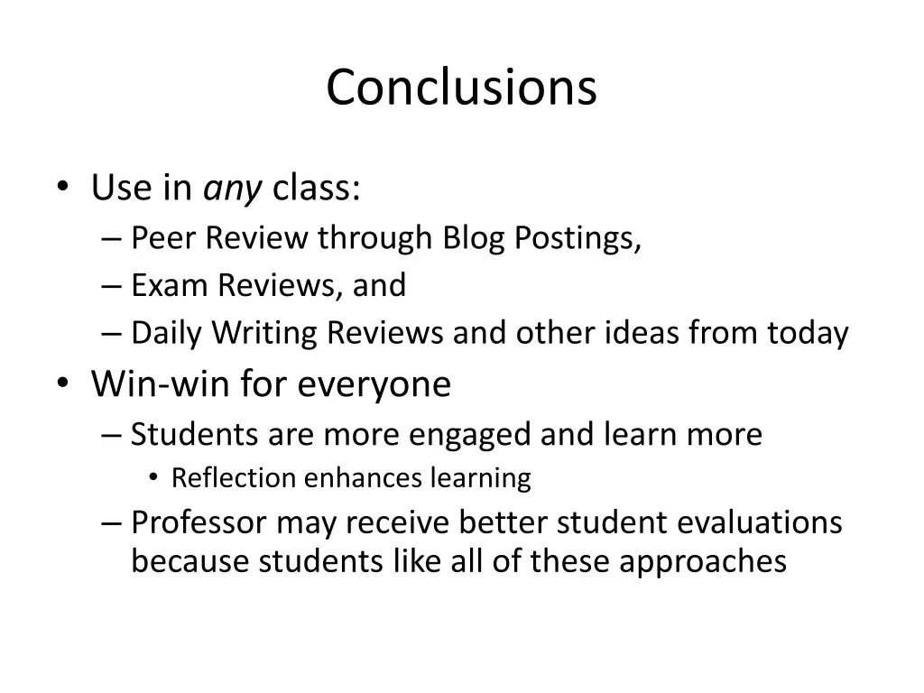 conclusions