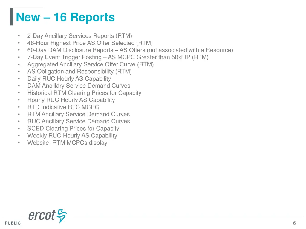 new 16 reports