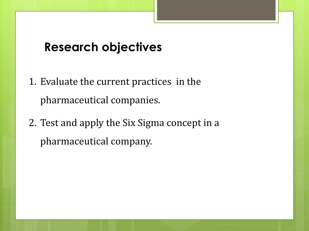 research objectives