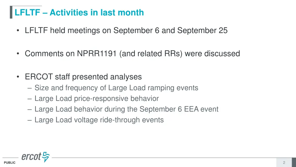 lfltf activities in last month