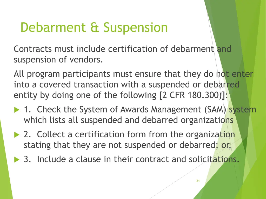 debarment suspension