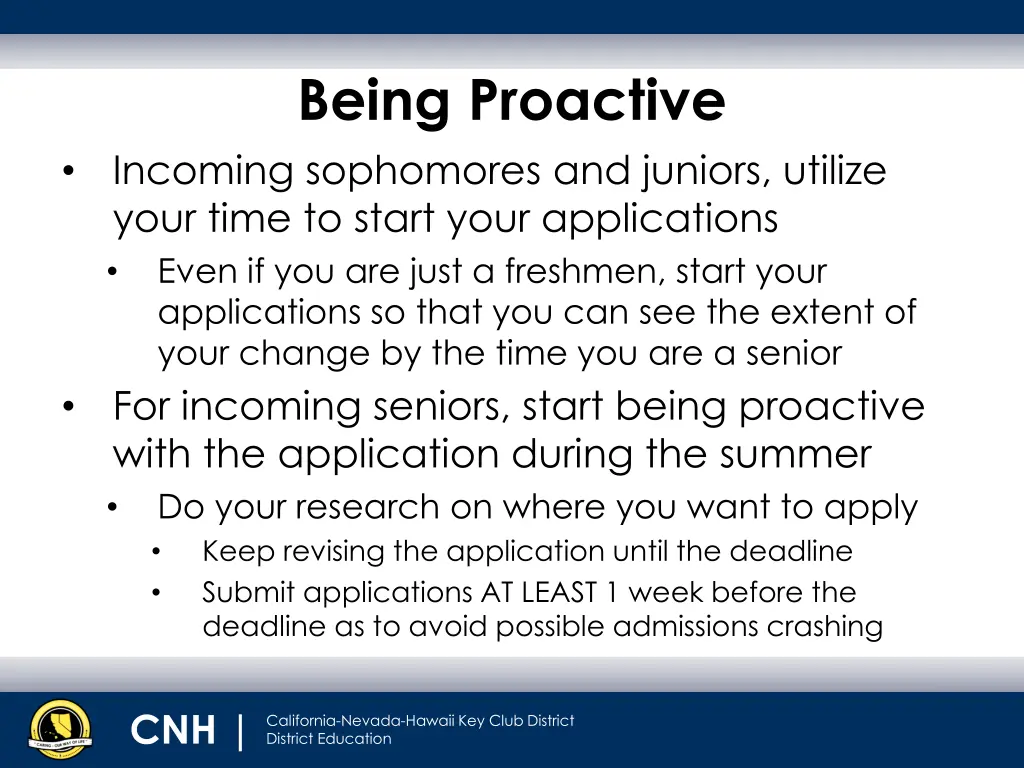 being proactive