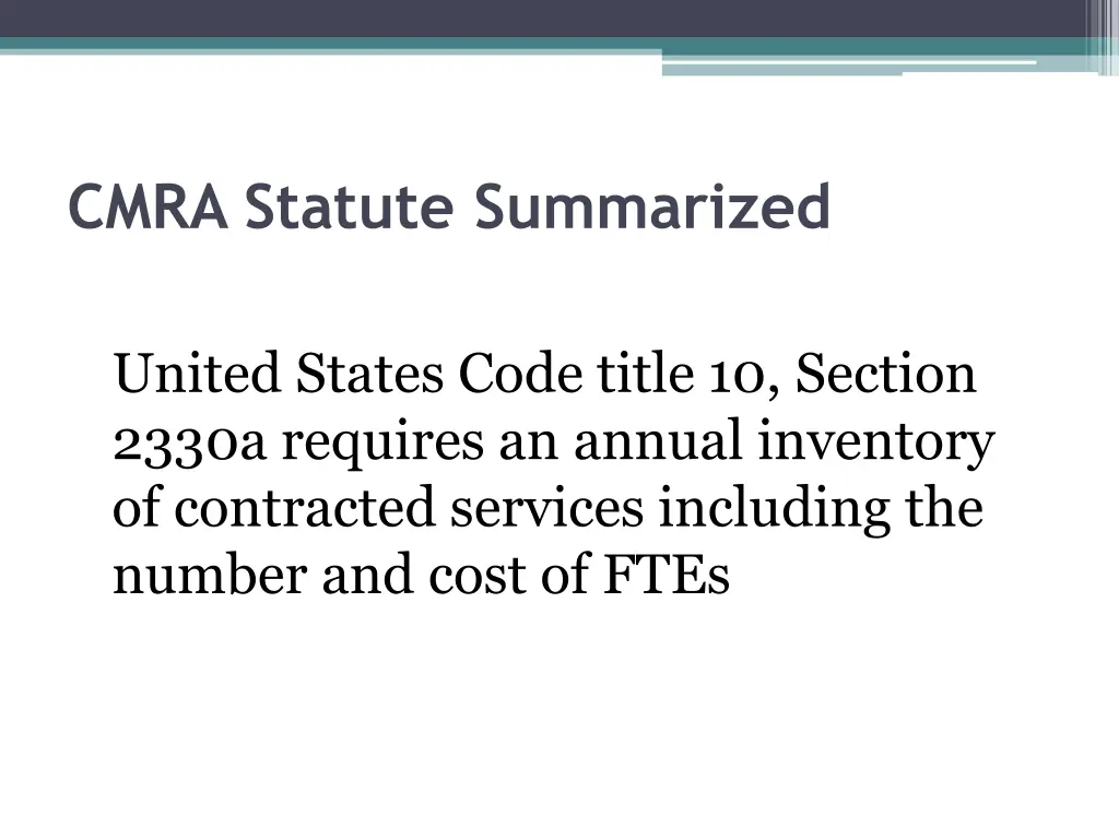 cmra statute summarized