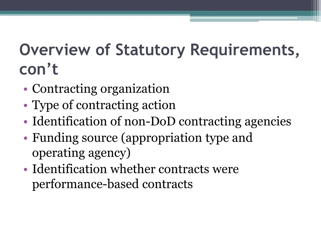 overview of statutory requirements 1