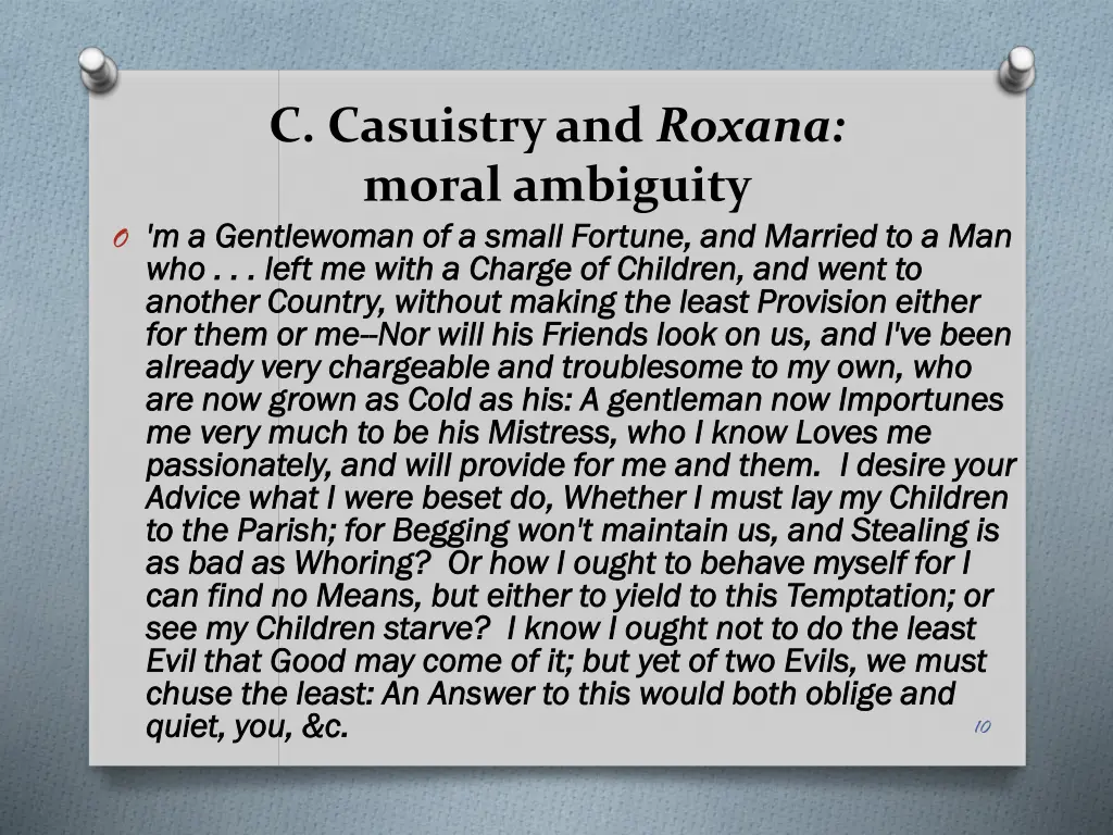 c casuistry and roxana moral ambiguity