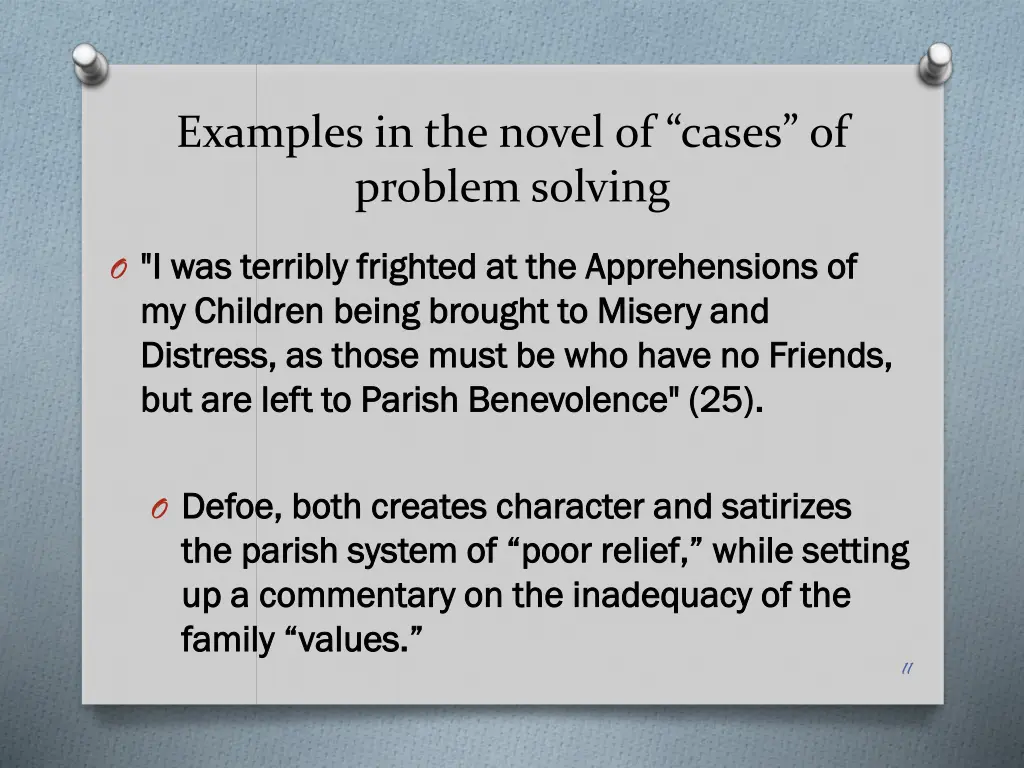 examples in the novel of cases of problem solving
