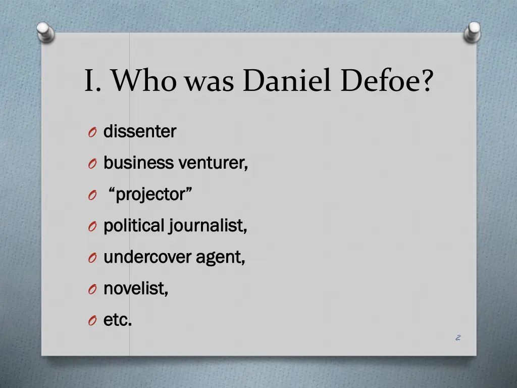 i who was daniel defoe