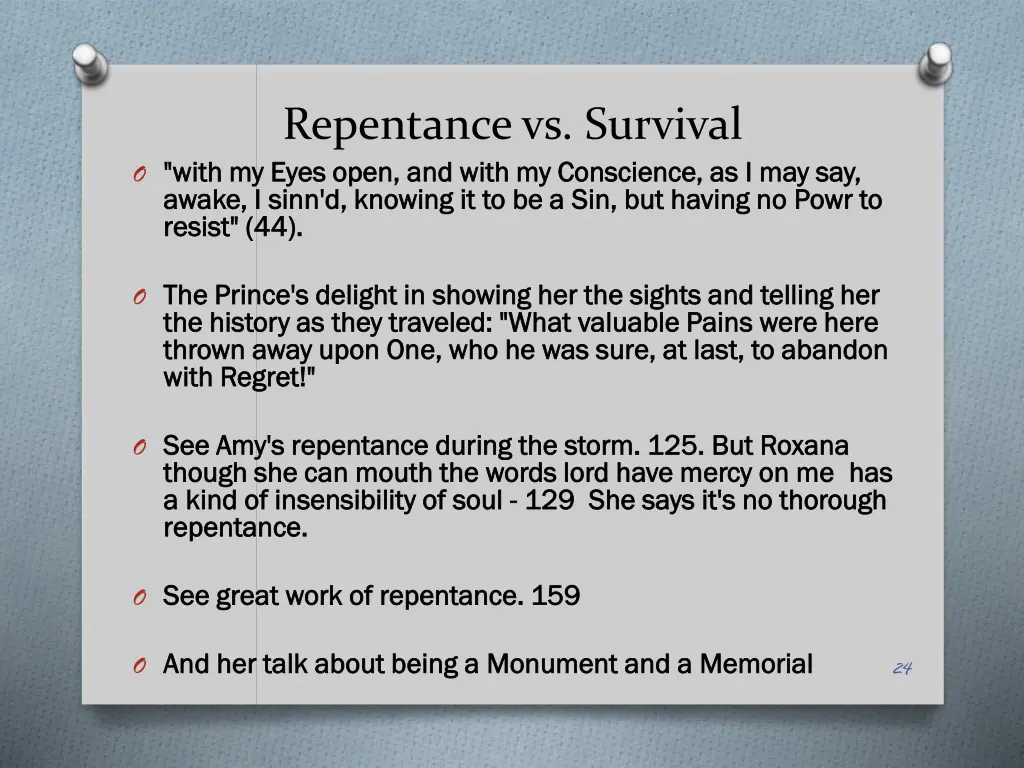 repentance vs survival o with my eyes open