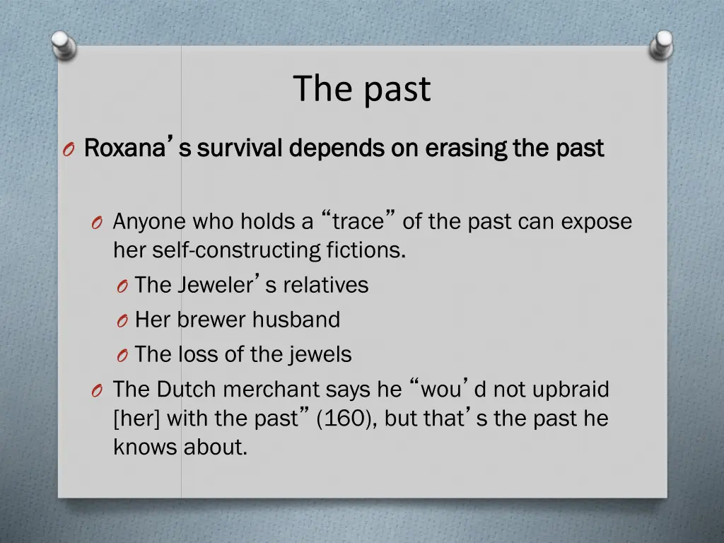 the past