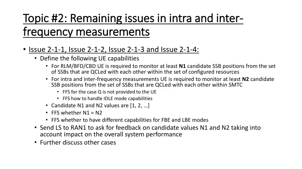 topic 2 remaining issues in intra and inter topic