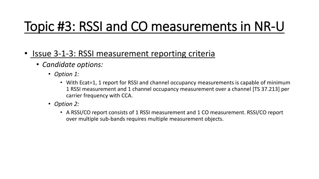 topic 3 rssi and co measurements in nr topic 2