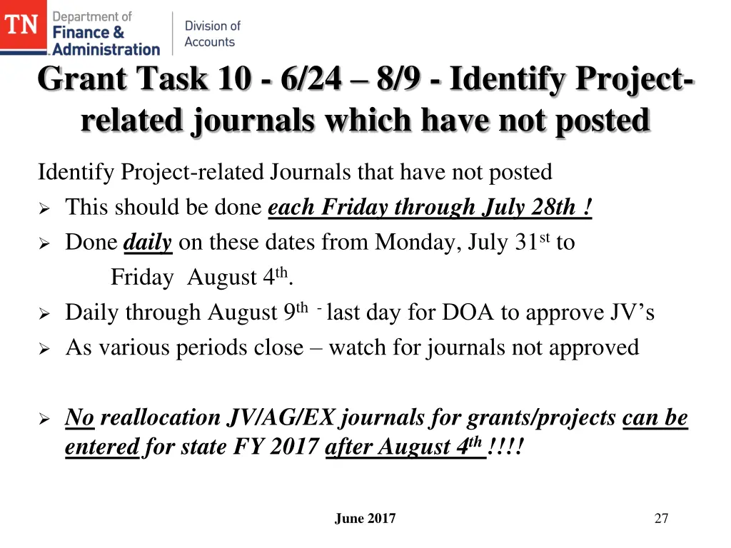 grant task 10 6 24 8 9 identify project related