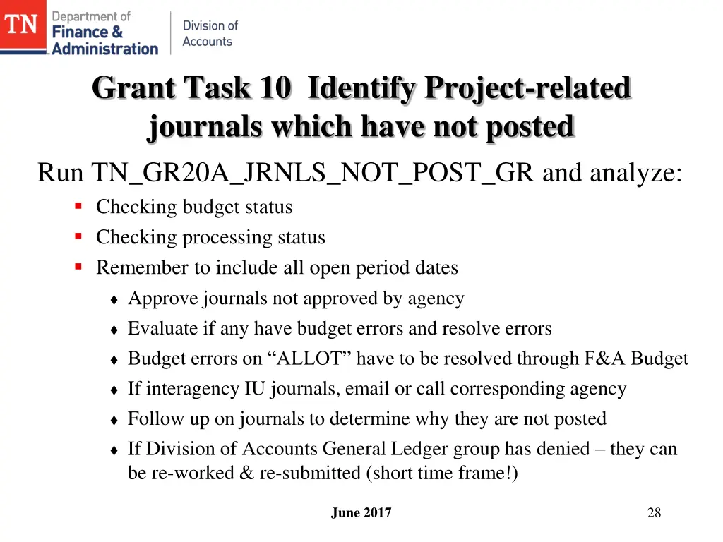 grant task 10 identify project related journals