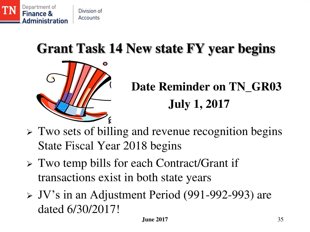 grant task 14 new state fy year begins