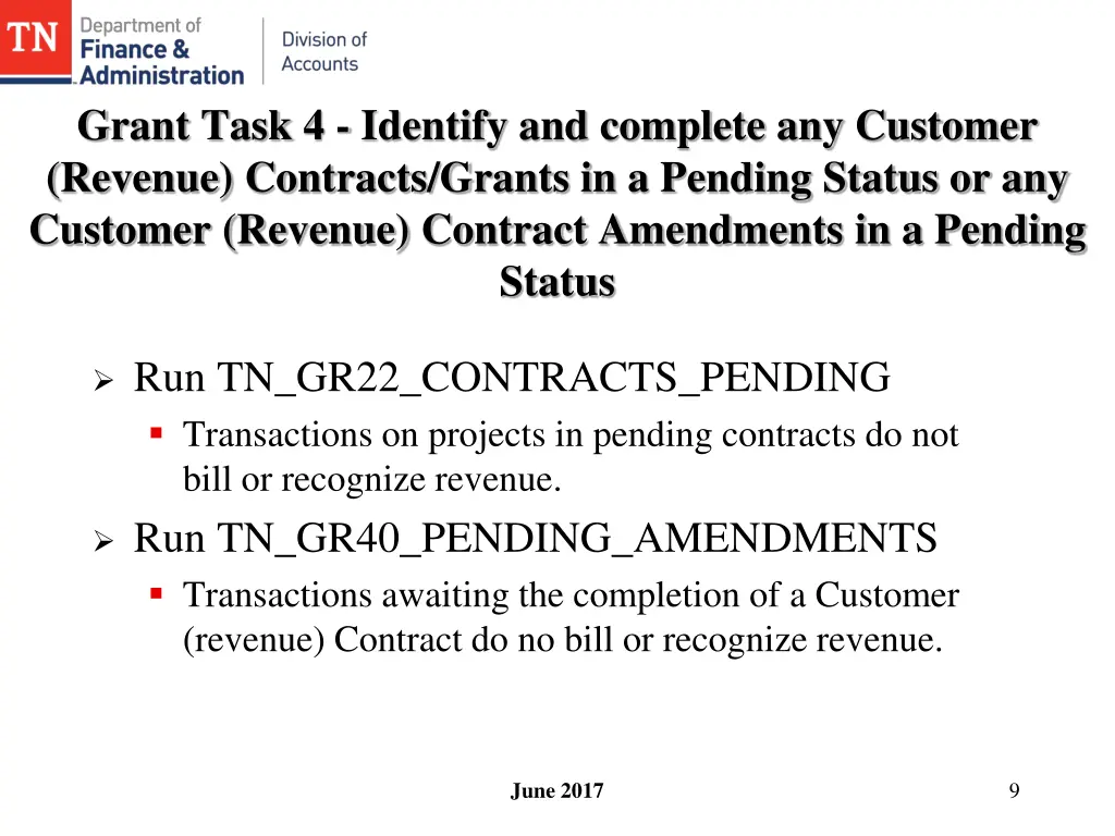 grant task 4 identify and complete any customer