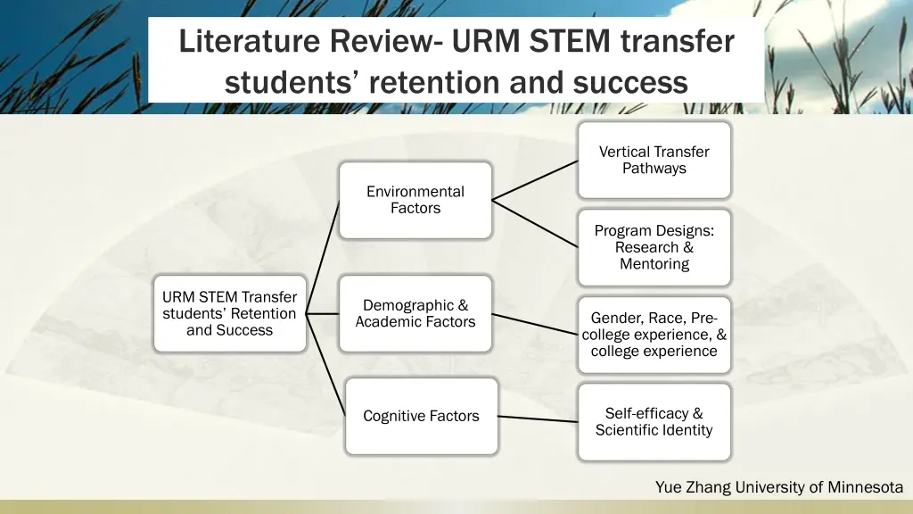 literature review urm stem transfer students