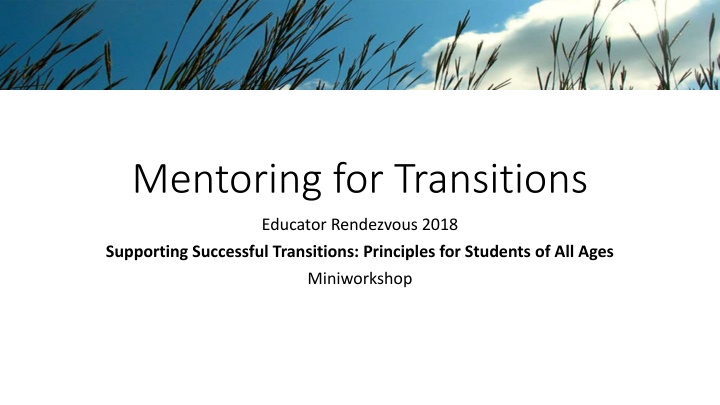 mentoring for transitions