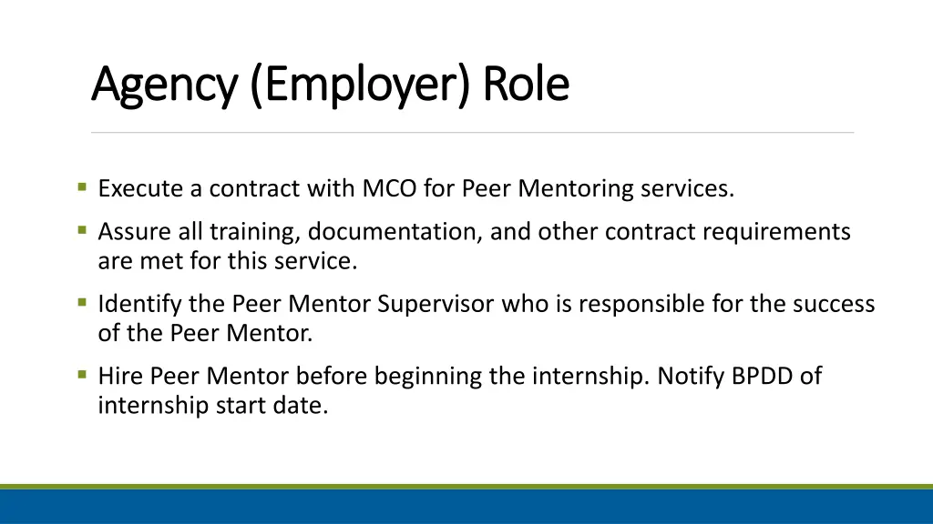 agency employer role agency employer role
