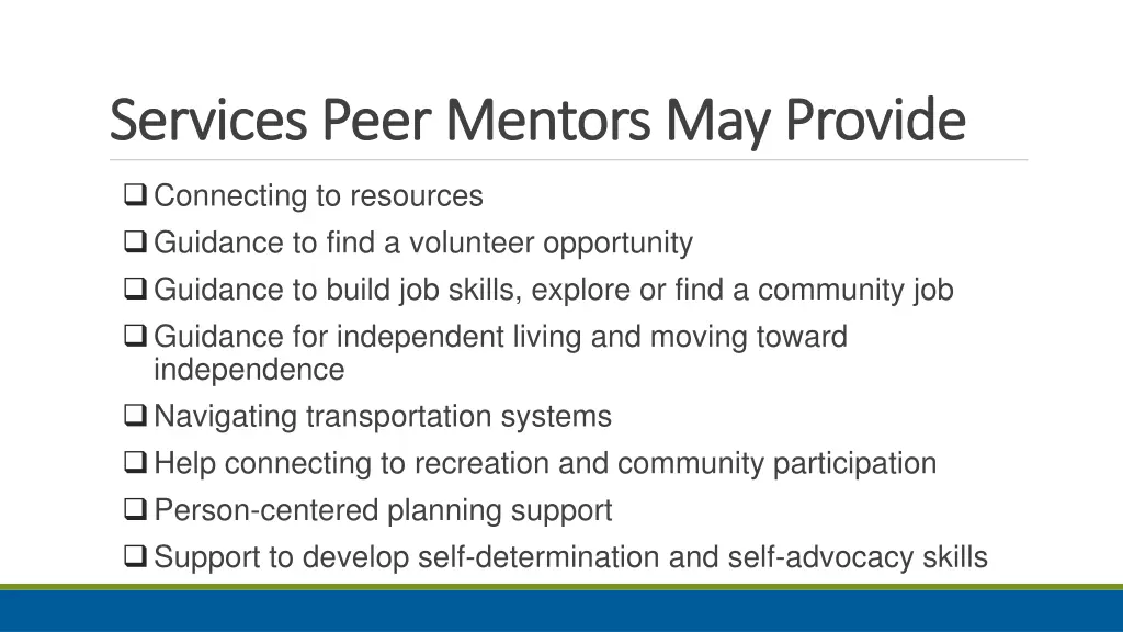 ser services peer mentors vices peer mentors