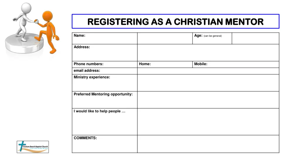 registering as a christian mentor registering