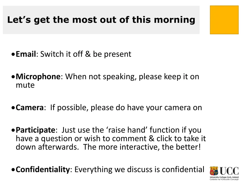 let s get the most out of this morning