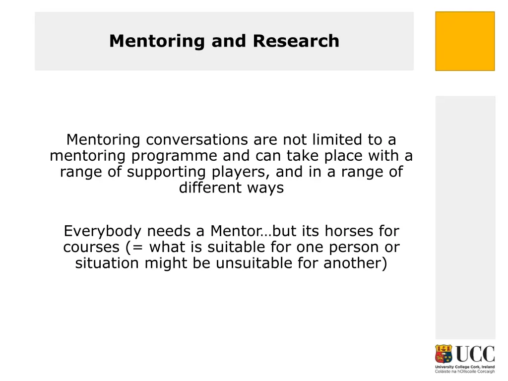 mentoring and research