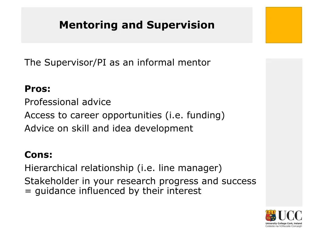 mentoring and supervision