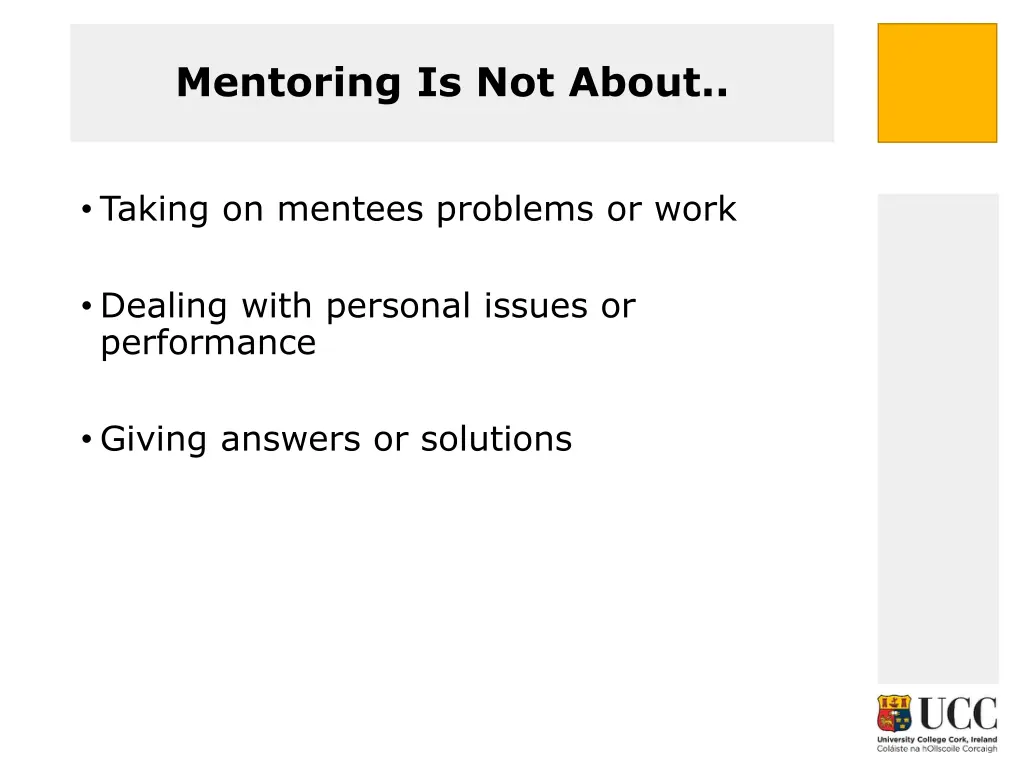 mentoring is not about