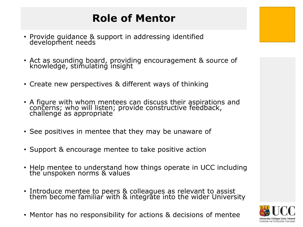 role of mentor