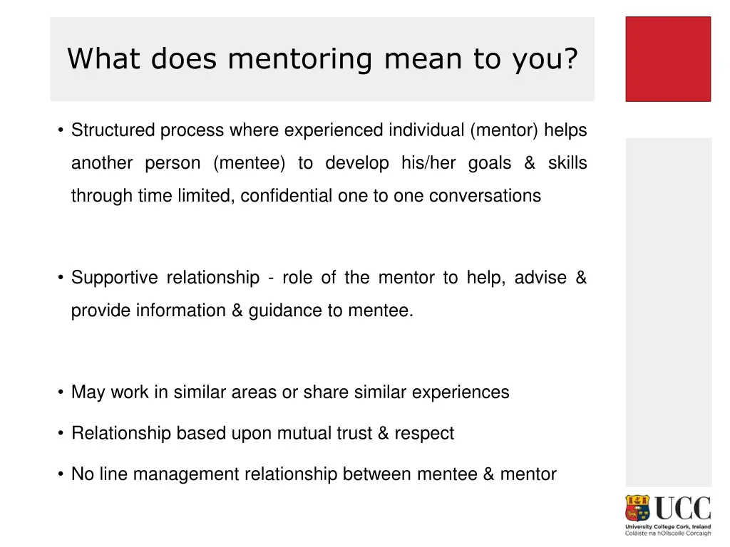 what does mentoring mean to you