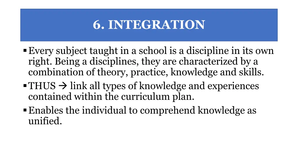 6 integration