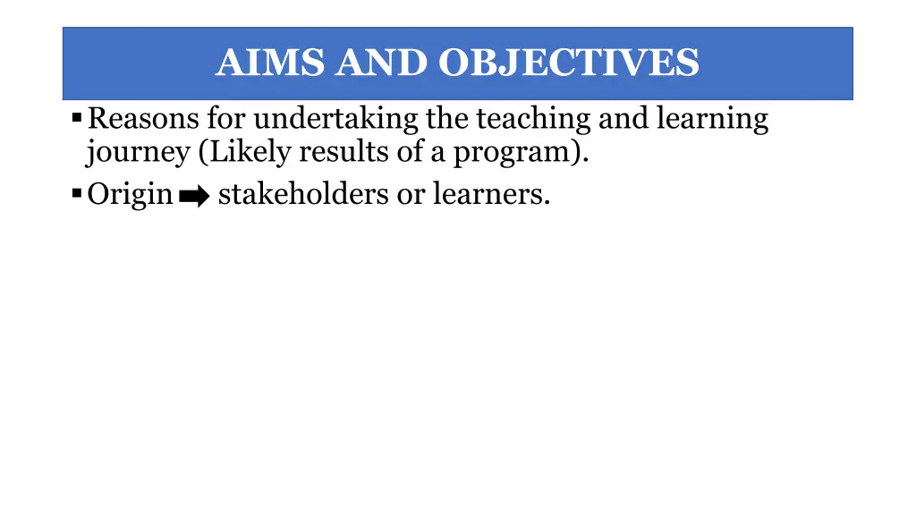 aims and objectives