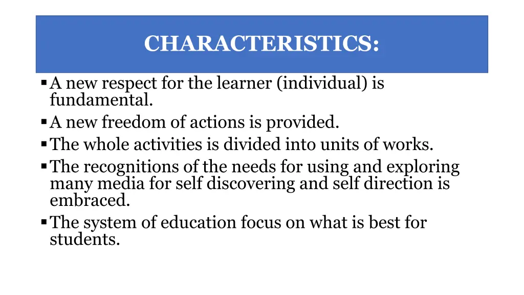 characteristics