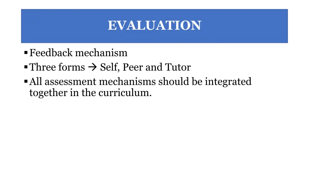 evaluation